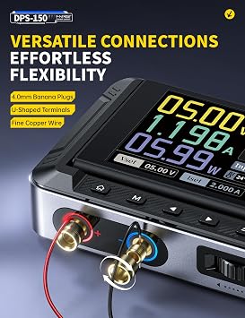 FNIRSI DPS-150 DC Power Supply Variable 30V 5A, 4-Digit IPS Flip Display