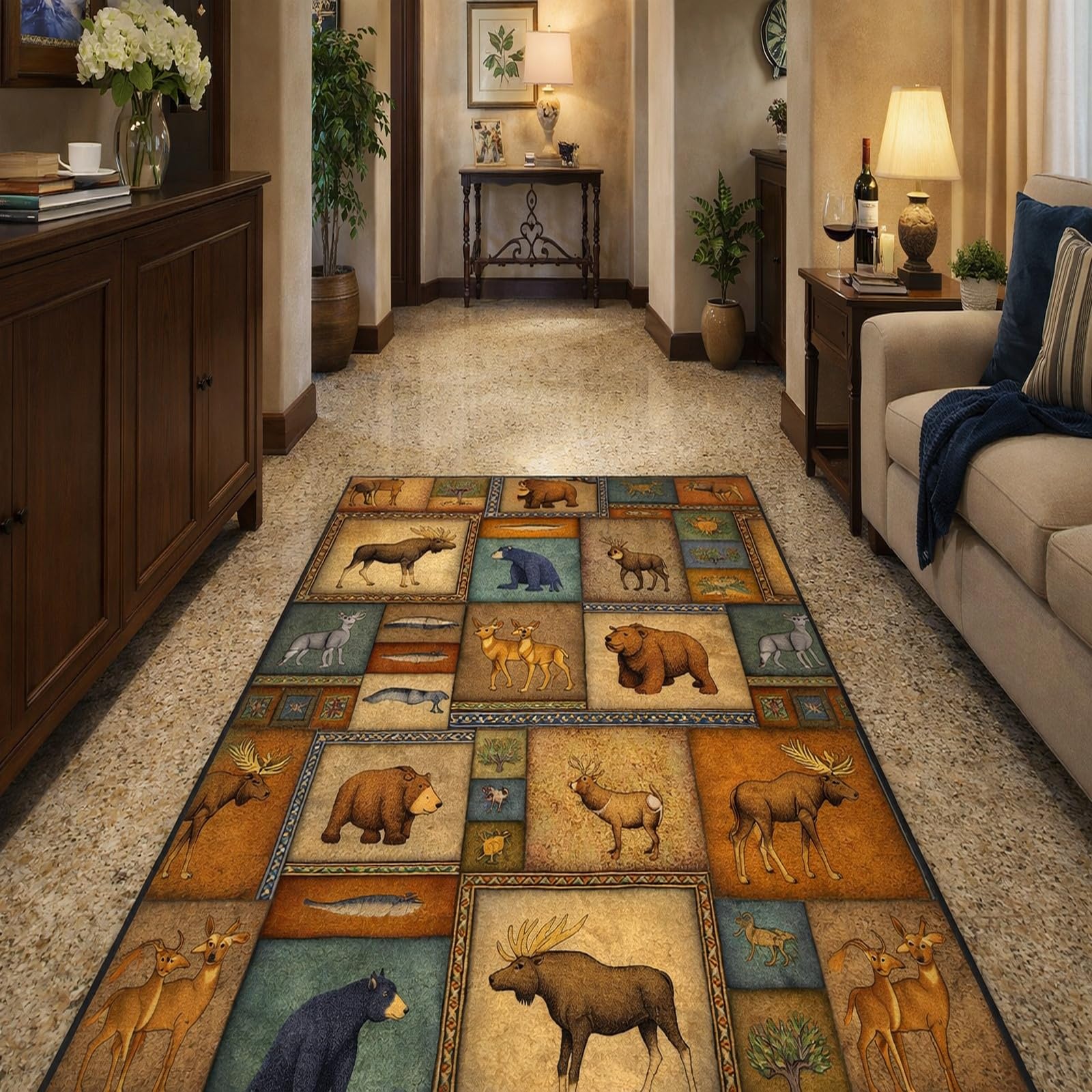 Alfombras lavables y antideslizantes de 200 x 300 cm con textura suave de pelo corto