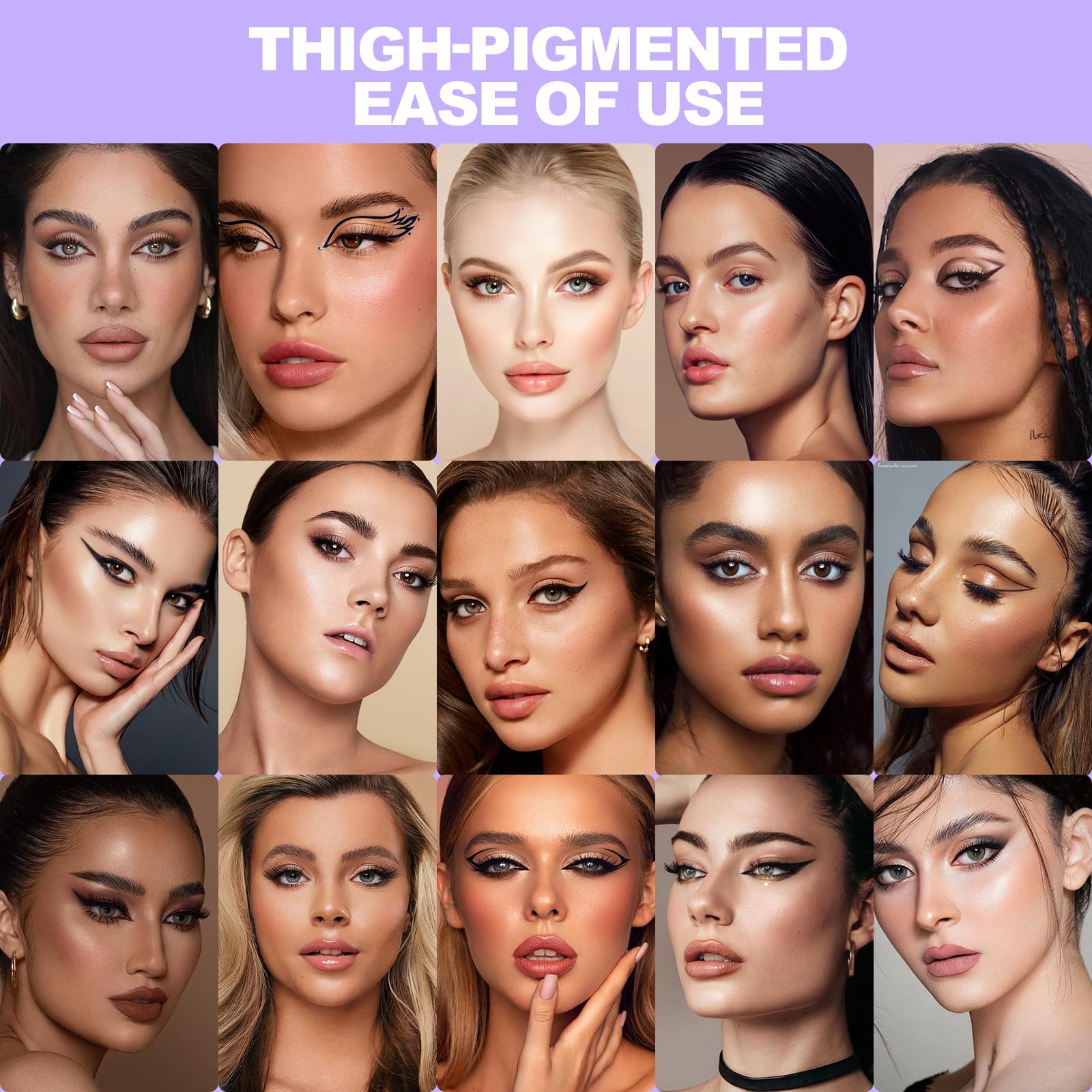 Juego de delineador de ojos, kit de maquillaje impermeable con lápiz delineador líquido, delineador de ojos de gel y pincel delineador de ojos en ángulo, impermeable, resistente a las manchas 7
