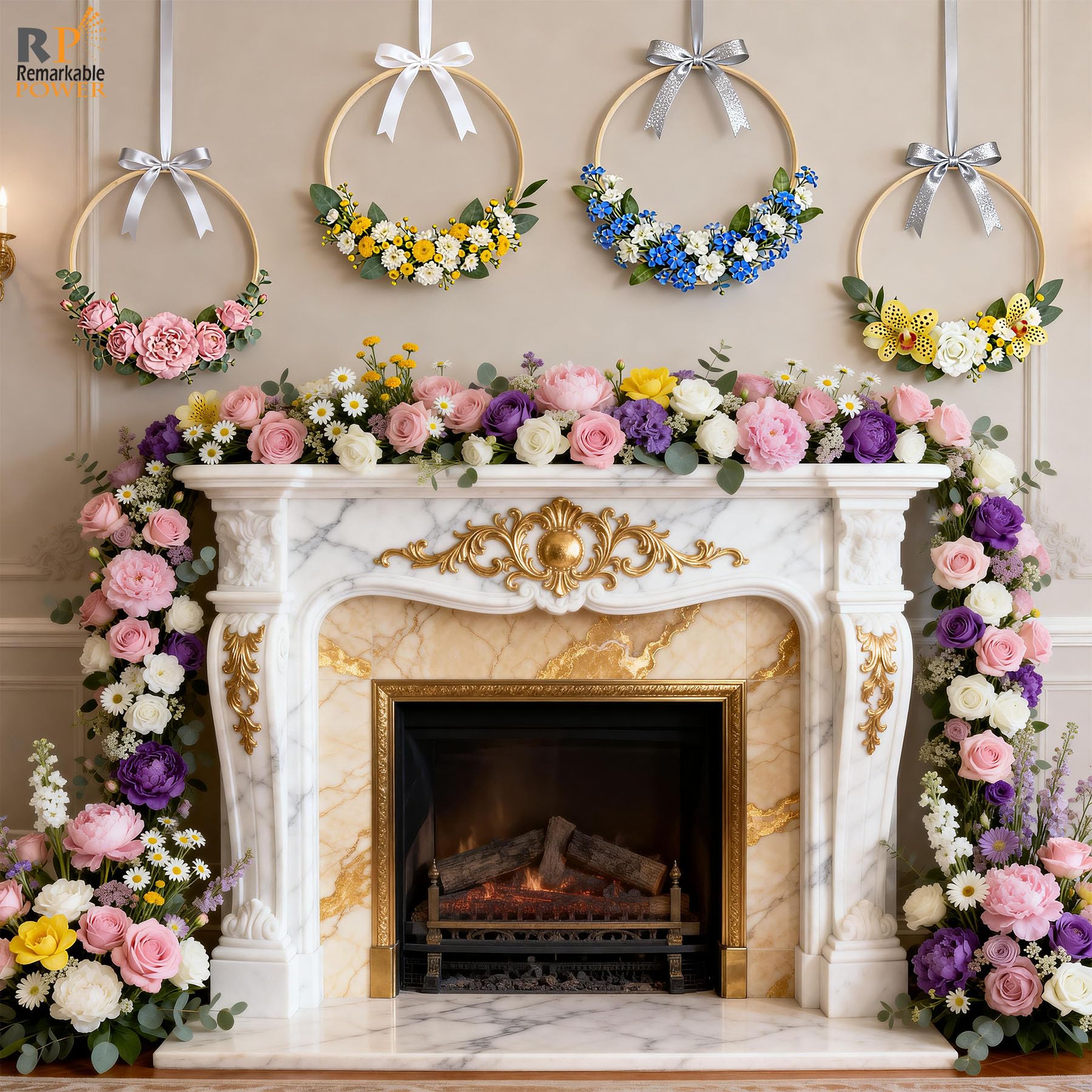 6 Stück Holz Bambus Floral Hoop 20,3 cm Makramee Floral Hoop Ringe Kranz Ring für DIY Traumfänger Hochzeit Kranz Wandbehang Dekor