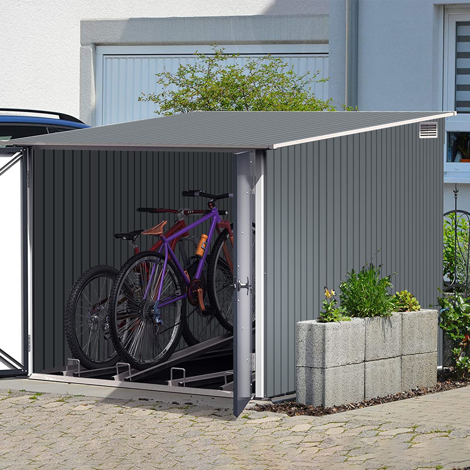 Mondeer Trapezbleche 12 Stück Wellblechplatten 115x45 cm 6m² Wetterfest 0,3 mm Grau