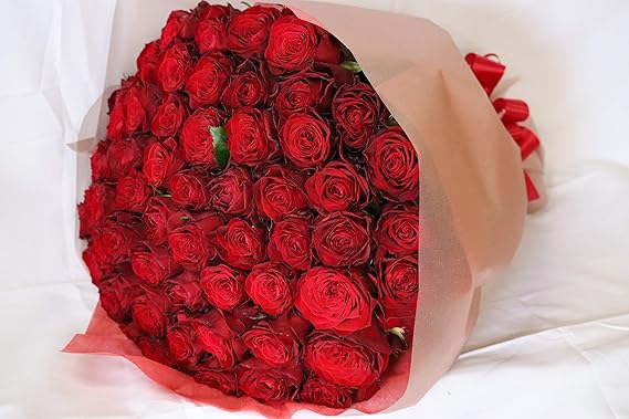 Amazon 生花花束 本数選べる 赤いバラ 1本 999本 赤バラ 最高級薔薇 トップローズ プレゼント プロポーズ 誕生日 母の日 ギフト 還暦祝い 情熱 永遠の愛 一生愛してます 999本 かすみ草なし 花束 オンライン通販