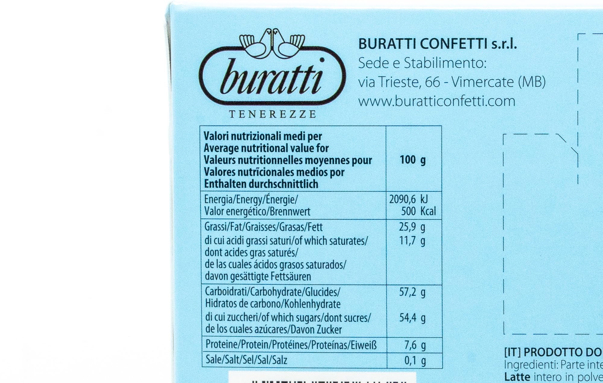 Buratti Confetti Tenerezze Almendras Recubiertas De Chocolate Azul 1000 g