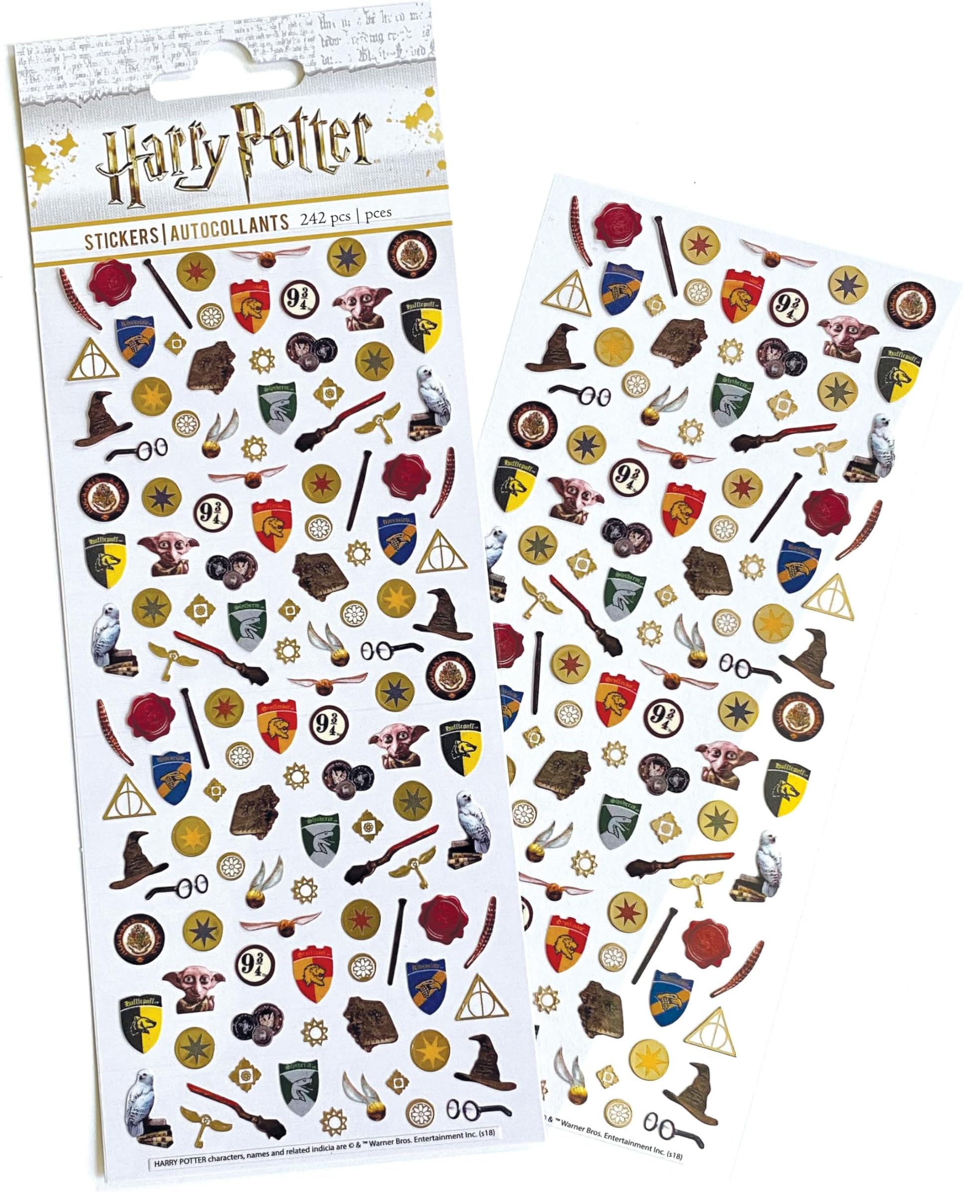 Paper House Productions Harry Potter Pack of 2 Micro Mini Foil Accent Sticker Sheets for Crafts, Scrapbooking & Collecting - Classics
