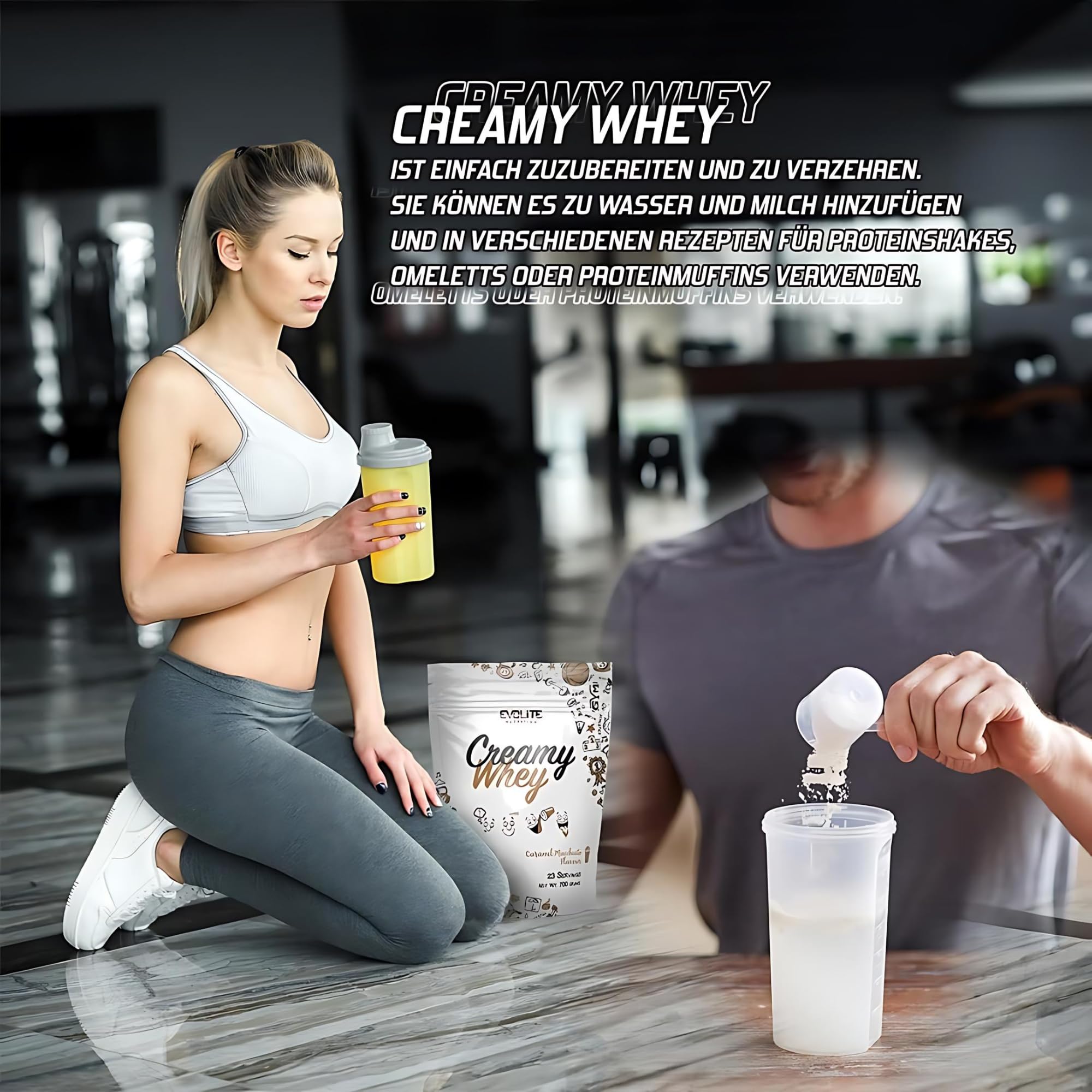 Evolite Whey Protein Powder 700 g - Serwatka z maślanką - 23 g białka w porcji - 23 porcje -
