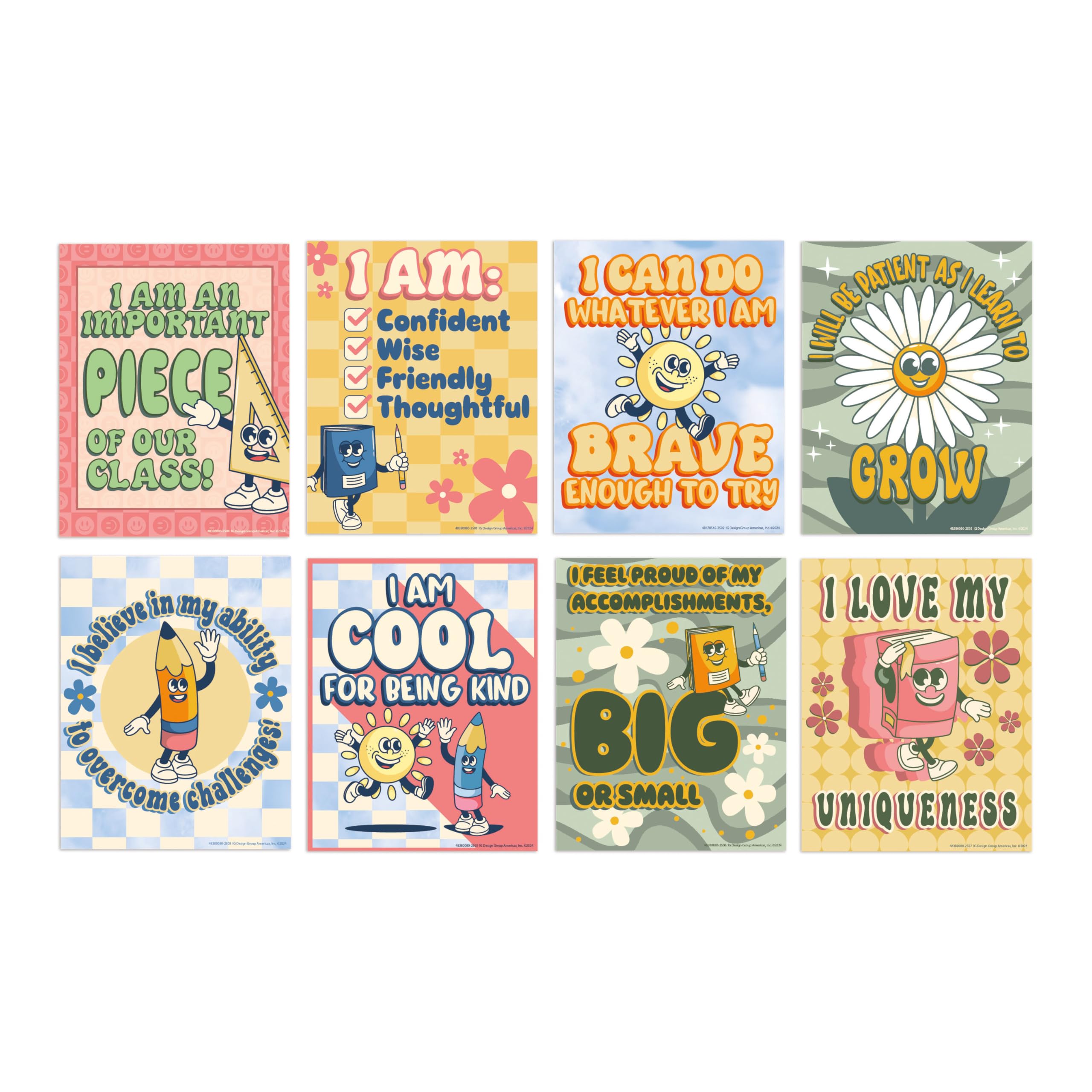 Eureka 838008 S'Cool Era Mini-Poster-Set für Lehrer, 27,9 x 35,6 cm, mehrfarbig, 8 Stück