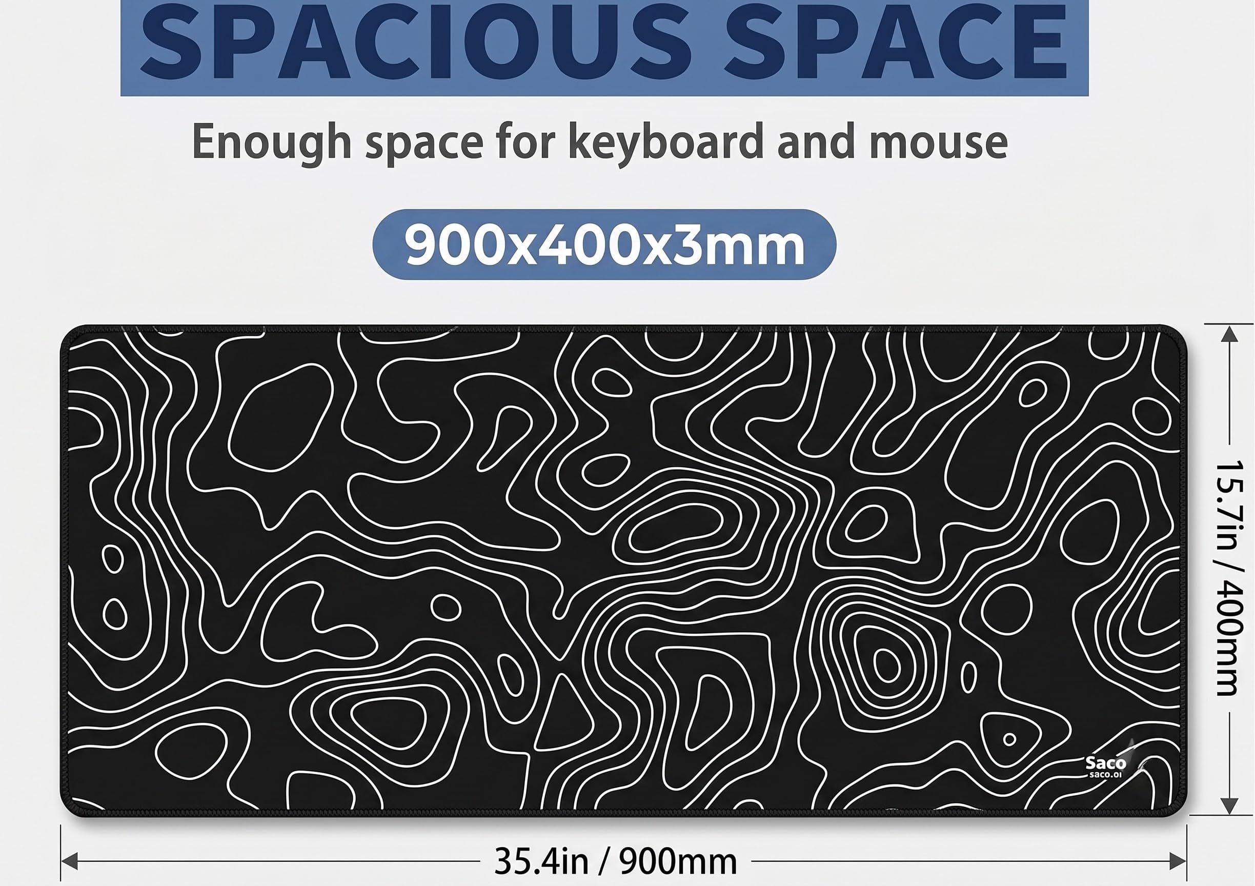 Saco XXL Gaming Mouse Pad - Large Desk Mat -2 Saco XXL Gaming Mouse Pad - Large Desk Mat -2