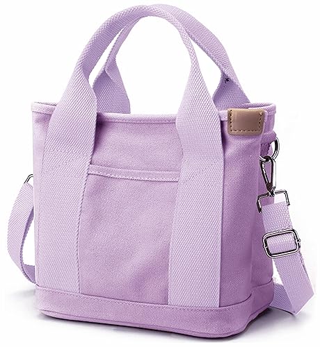 Small Tote Bag with Zipper Tote Bag for Women Canvas Crossbody Bag Shoulder Bag Satchel Hobo Bag Messenger Bag 2025 - Purple - Large