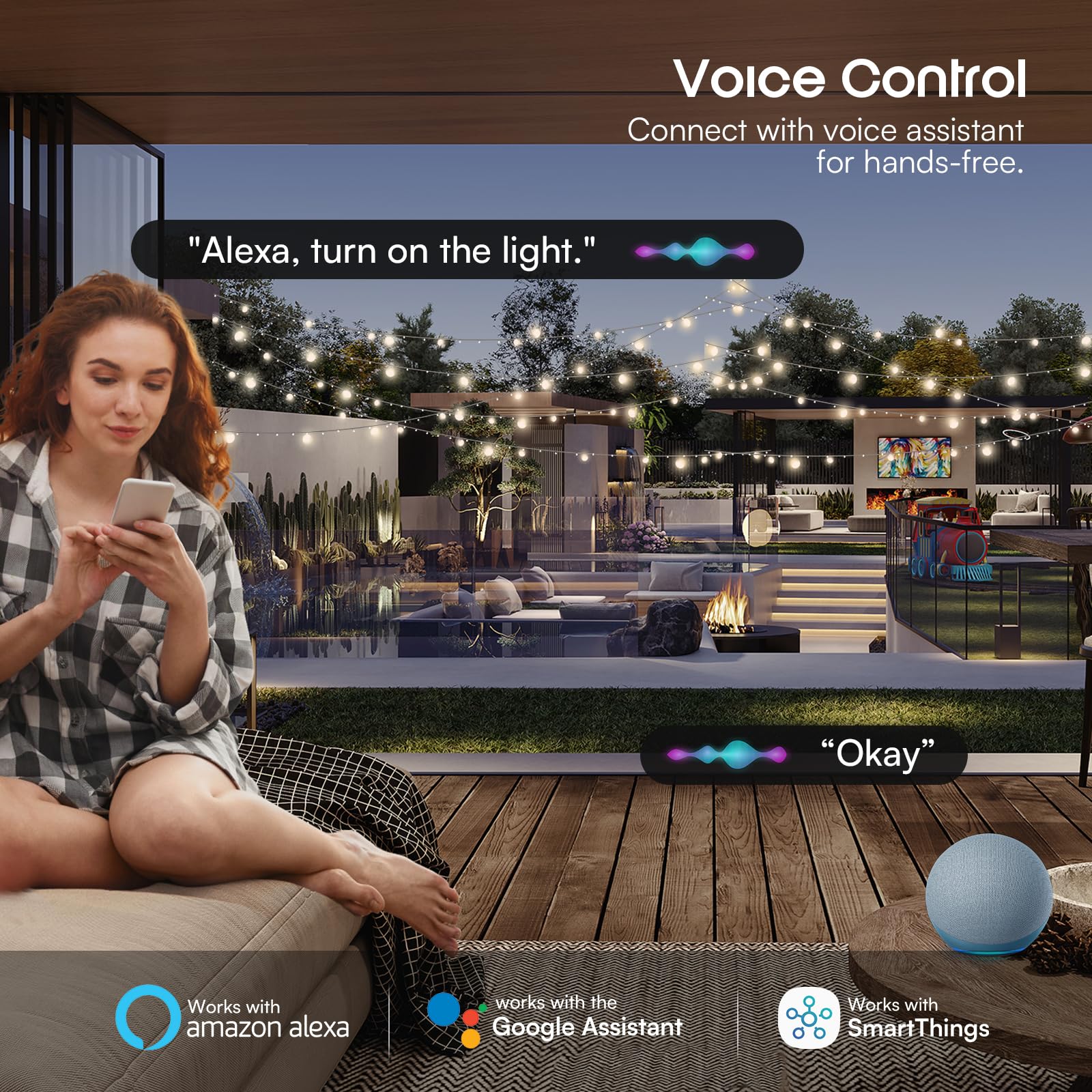 EIGHTREE Presa Smart WLAN Esterna, Impermeabile IP44, con Misurazione dell'Energia, Compatibile con Alexa, SmartThings e Google Home, Funzione di Timer, Telecomando e Controllo Vocale