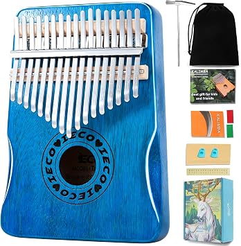 Kalimba Thumb Piano 17 Keys Portable Mbira Finger Piano Gifts for Adults Kids, Fast to Learn