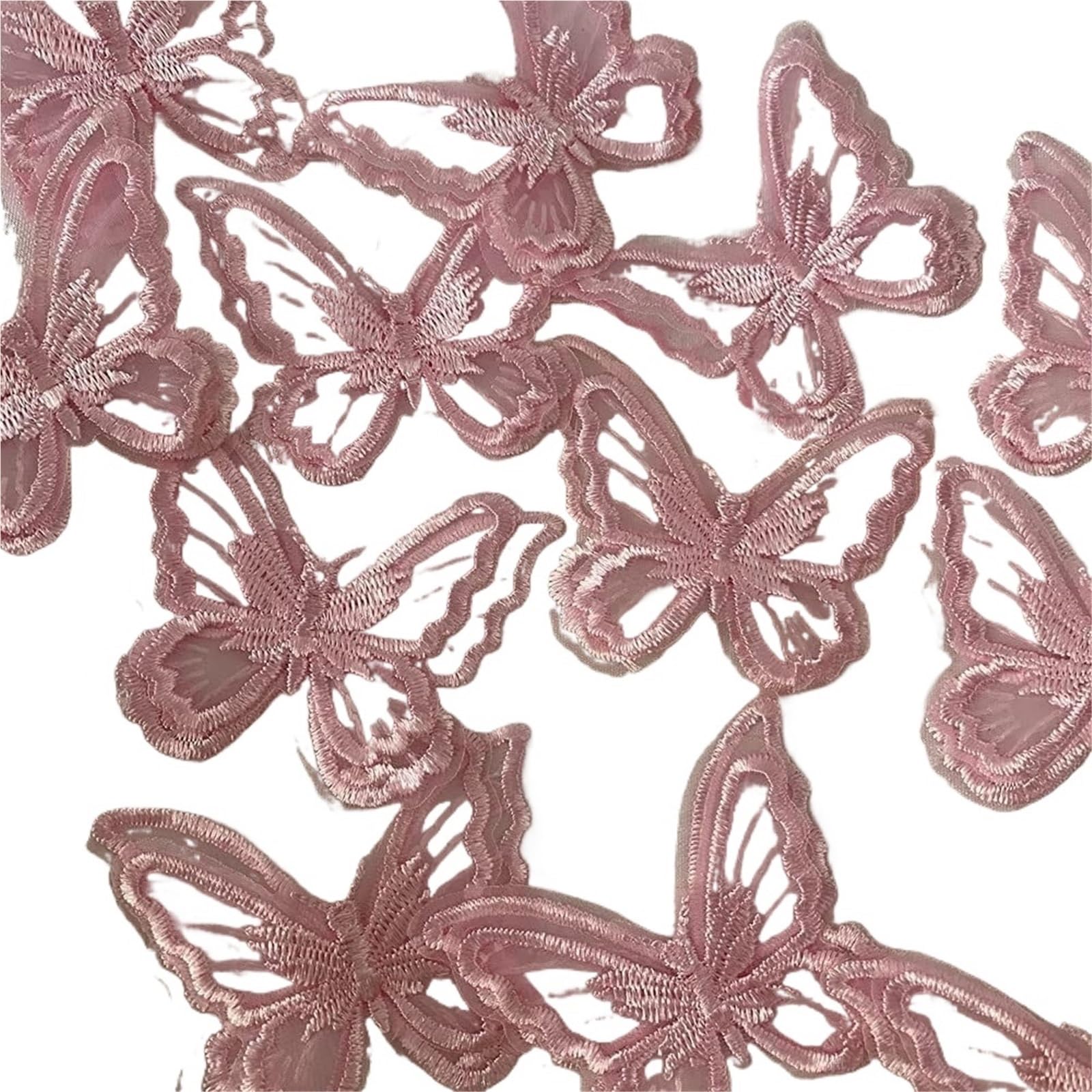 Wtaxbh Size2 Iron On Patches 30Pcs Pink Multiple Styles Lace Flowers Patch For Clothing Accessory Diy Craft Decor(Size2)