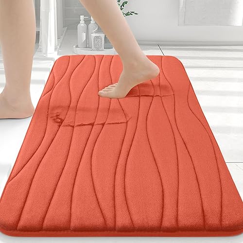 Buganda - Alfombra de baño de espuma viscoelástica 24x16, tapetes de baño extra suaves y absorbentes, antideslizantes y lavables a máquina para el