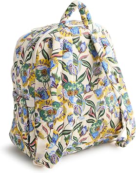 Vera Bradley Women's Featherweight Bancroft Backpack 15 Laptop Sleeve, Water Resistant Gardenia Garden, 24L