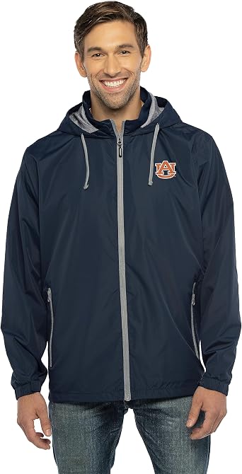 Vantage Apparel Mens Collegiate Premium Lightweight Packable Hooded Wind Jacket