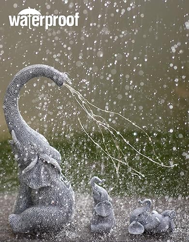 Miniatura 6 de Estatuas solares de elefante para decoración de jardín esculturas al aire libre para adornos de césped, porche exterior, patio, balcón, patio