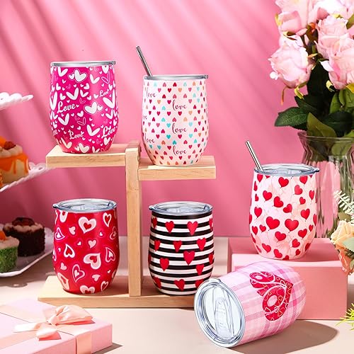 Miniatura 6 de Liitrsh 6 vasos de vino de San Valentín, taza de café con corazón de San Valentín, regalo para mujeres, novia, esposa, regalo de San Valentín,