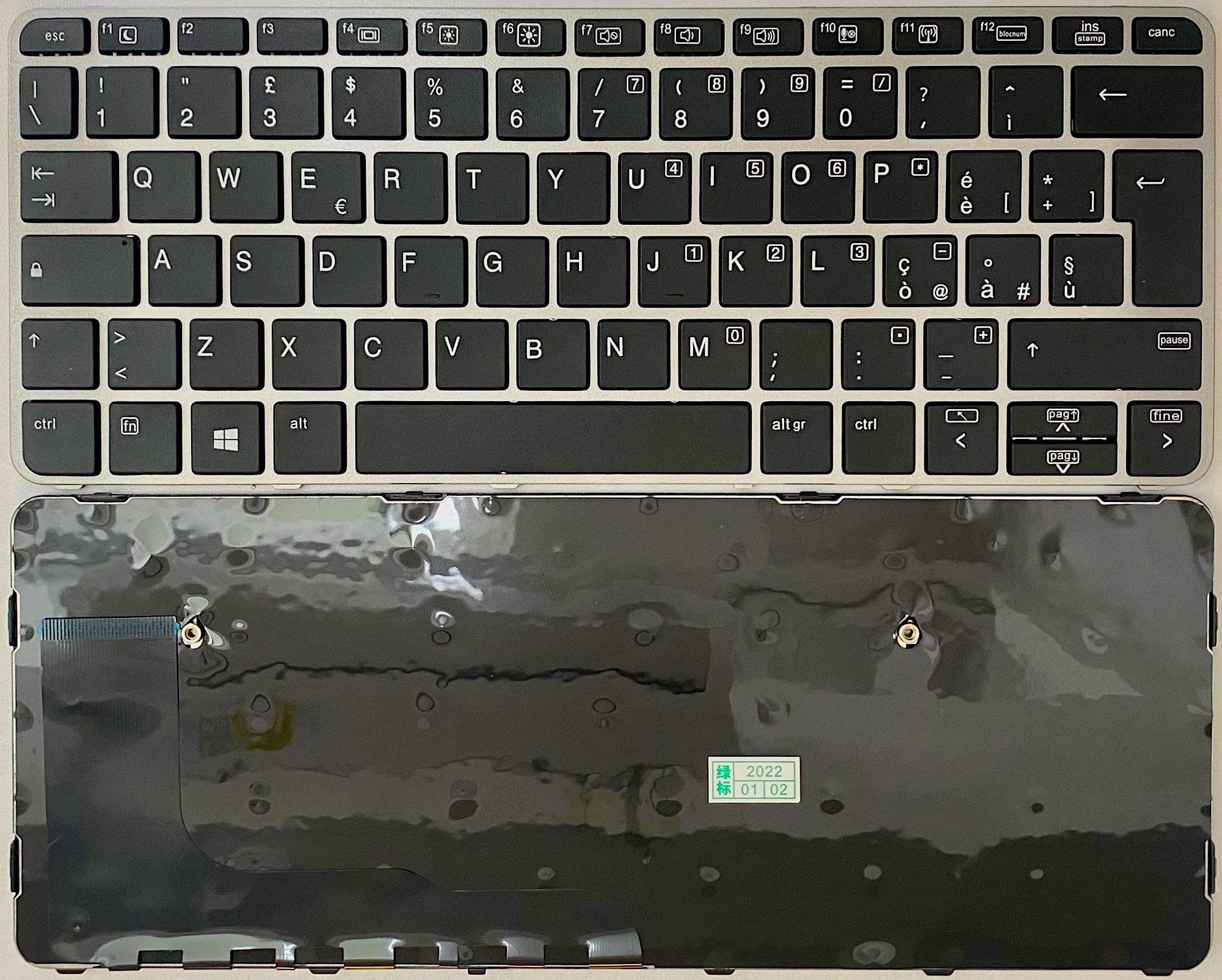 INFOELETTRONICA LO STORE DELLA CONVENIENZA E QUALITA' Tastiera Italiana Compatibile con HP Elitebook 725 828 820 G3 Frame Silver