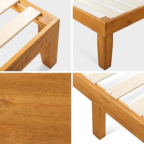 Miniatura 5 de ZINUS Alexia Marco de cama de plataforma de madera, base de madera maciza, no necesita somier, soporte de listones de madera, fácil montaje, pino