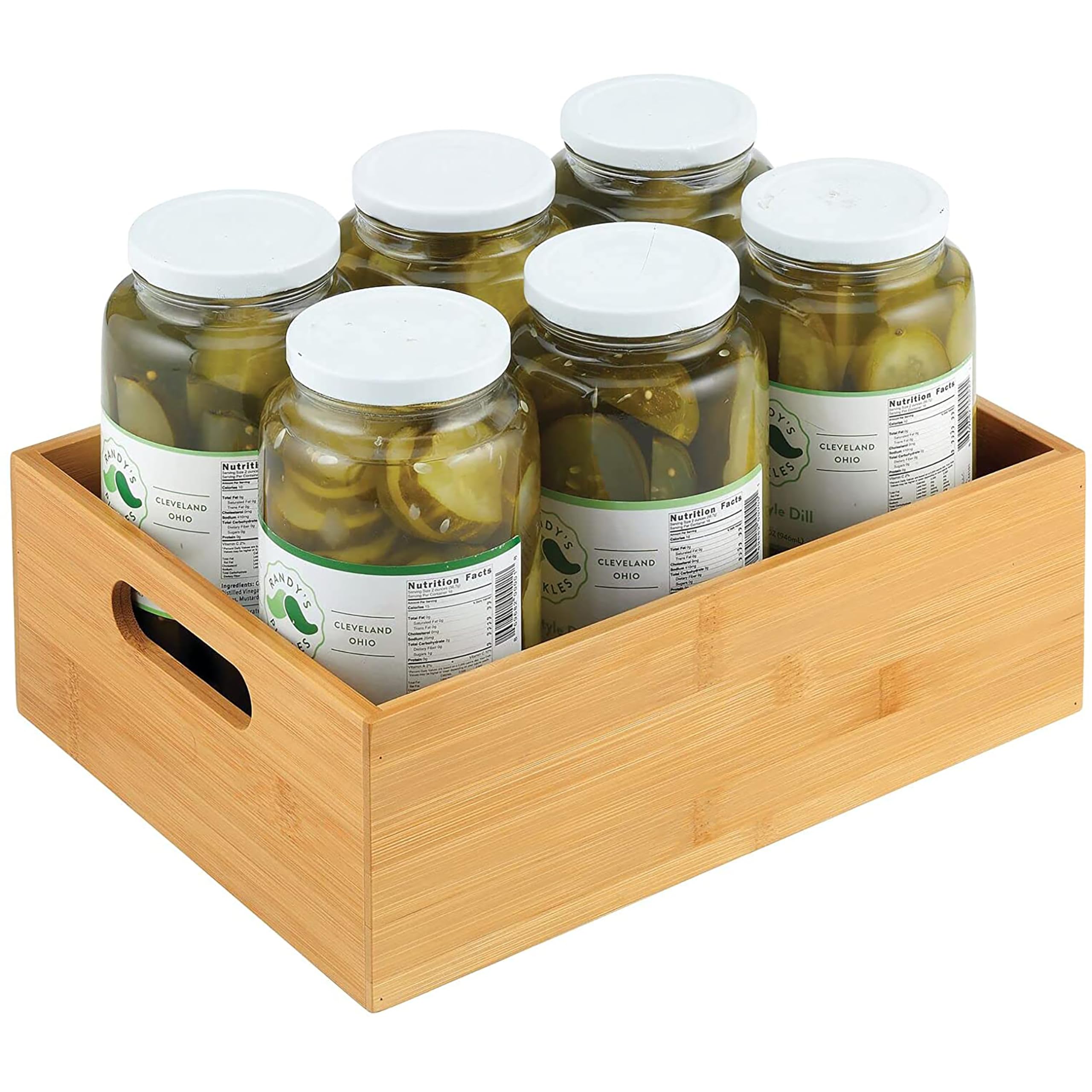 Promosyonca Bambu Organizer Kutusu 2'li Set, Doğal Bambu Saklama Kutuları, Tutma Kulplu, Çok Amaçlı Düzenleyici, 31x21.5x10.5 cm ve 28x16.5x10.5 cm