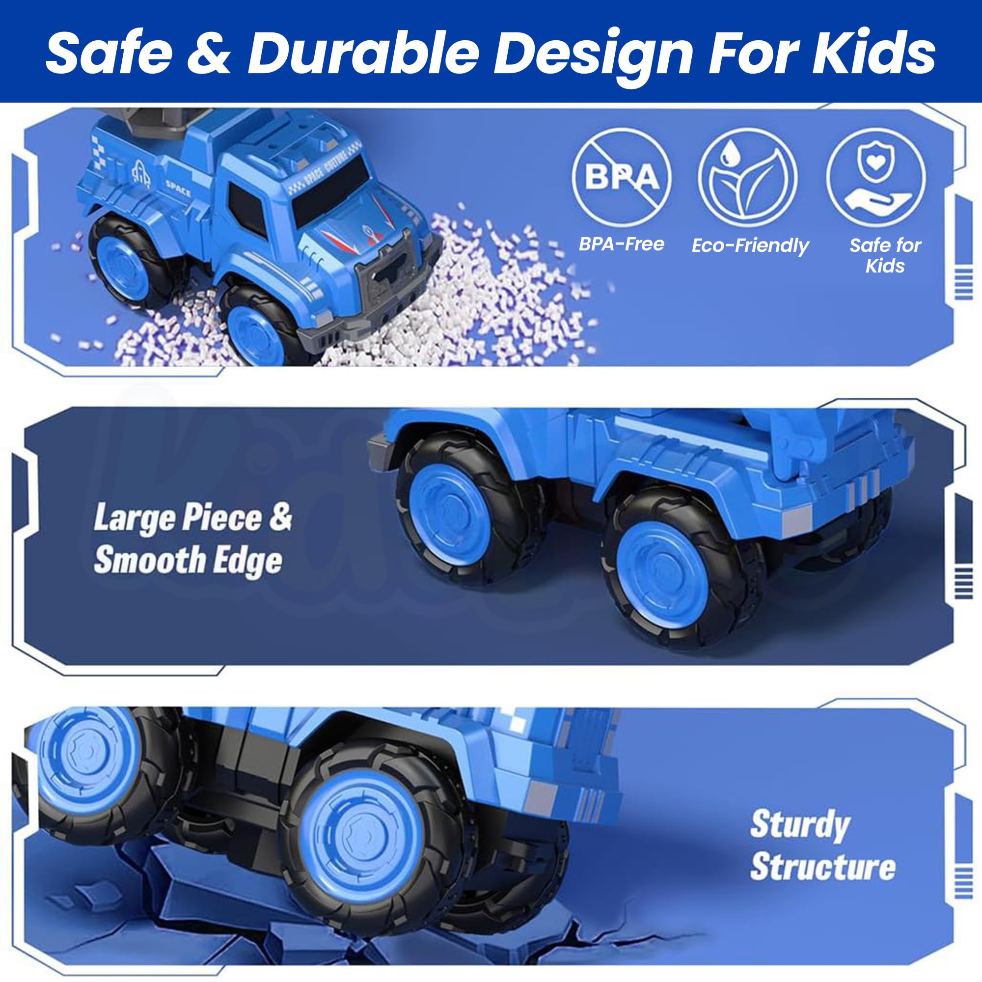 Kidology 5 In 1 Metal Outer Space Robot Action Toy For Kids Age 3+ Years – Deformation STEM Learning Robot For Kids, DIY Building Vehicle, Educational Games And Birthday Gift For Boys & Girls, Blue - Image 5 thumbnail