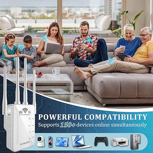 Miniatura 3 de Amplificador de señal WiFi para el hogar, cobertura de hasta 10000 pies cuadrados, amplificador WiFi, repetidor WiFi, amplificador de Internet