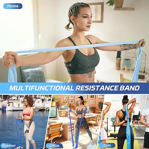 Miniatura 7 de 5 Pcs Resistance Bands, Professional Exercise Bands Elastic Stretch Bands for Fitness Yoga Pilates Stretching Strength Training, Workout Bands for