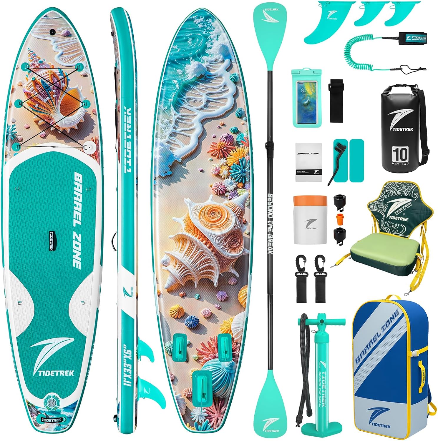 11'/11'6" x 33"/34" x 6" Inflatable SUP Paddle Board – Extra-Wide, Stable Stand Up Paddle Board with Premium Full Accessory Set for Adults & Youth