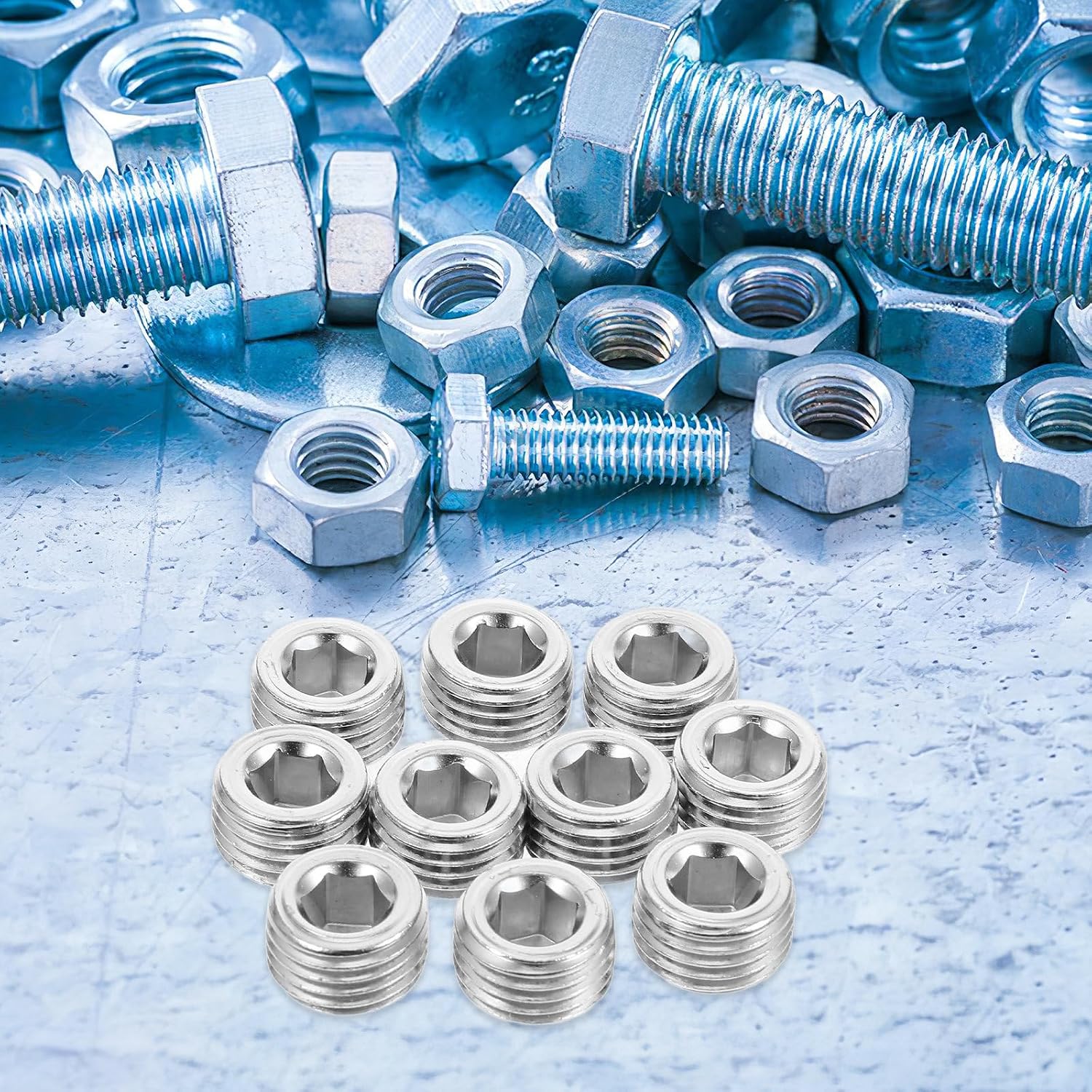 10pcs 1/4 Iron Pipe Plug Fitting Set for Leak Prevention
