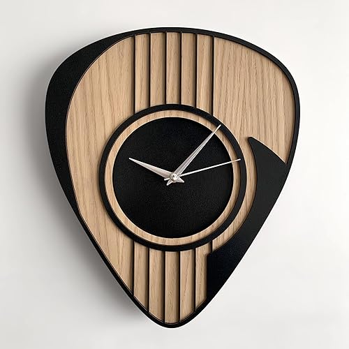 goodtime Reloj de guitarra de madera, regalo de músico, reloj para hombres, regalo de guitarra, decoración de cueva de hombre, decoración de sala de