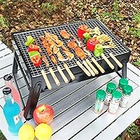 Vista 4 de GULRUH BBQ Grill, Barbeque Plate Grille Outdoor Kitchen Portable Barbecue Carbon Charcoal Barbacoa Grill