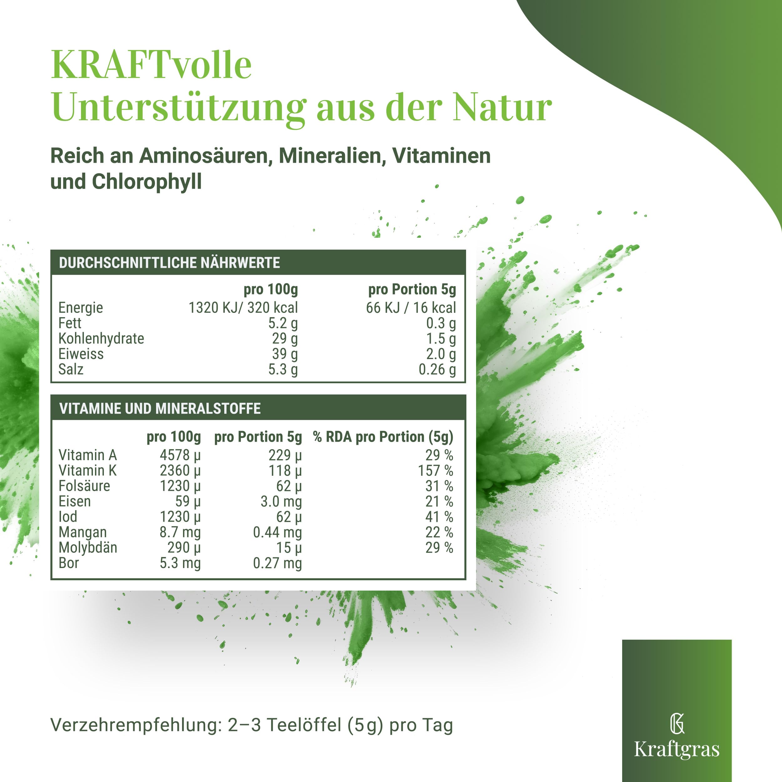 Urweizengrassaft-Pulver BIO [200g] - naturreines Weizengrassaft-Pulver aus grünem Weizengras [vegan & glutenfrei] für Saft, Smoothie & mehr - komplett natürlich & ohne Zusätze