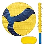 Birchio Volleyball Pinatas Bundle with a Blindfold and Bat (13x13x4), Volleyball Pinatas for Birthday Party Boys, Perfect for Birthday Party, Sport Theme Party, Decoration