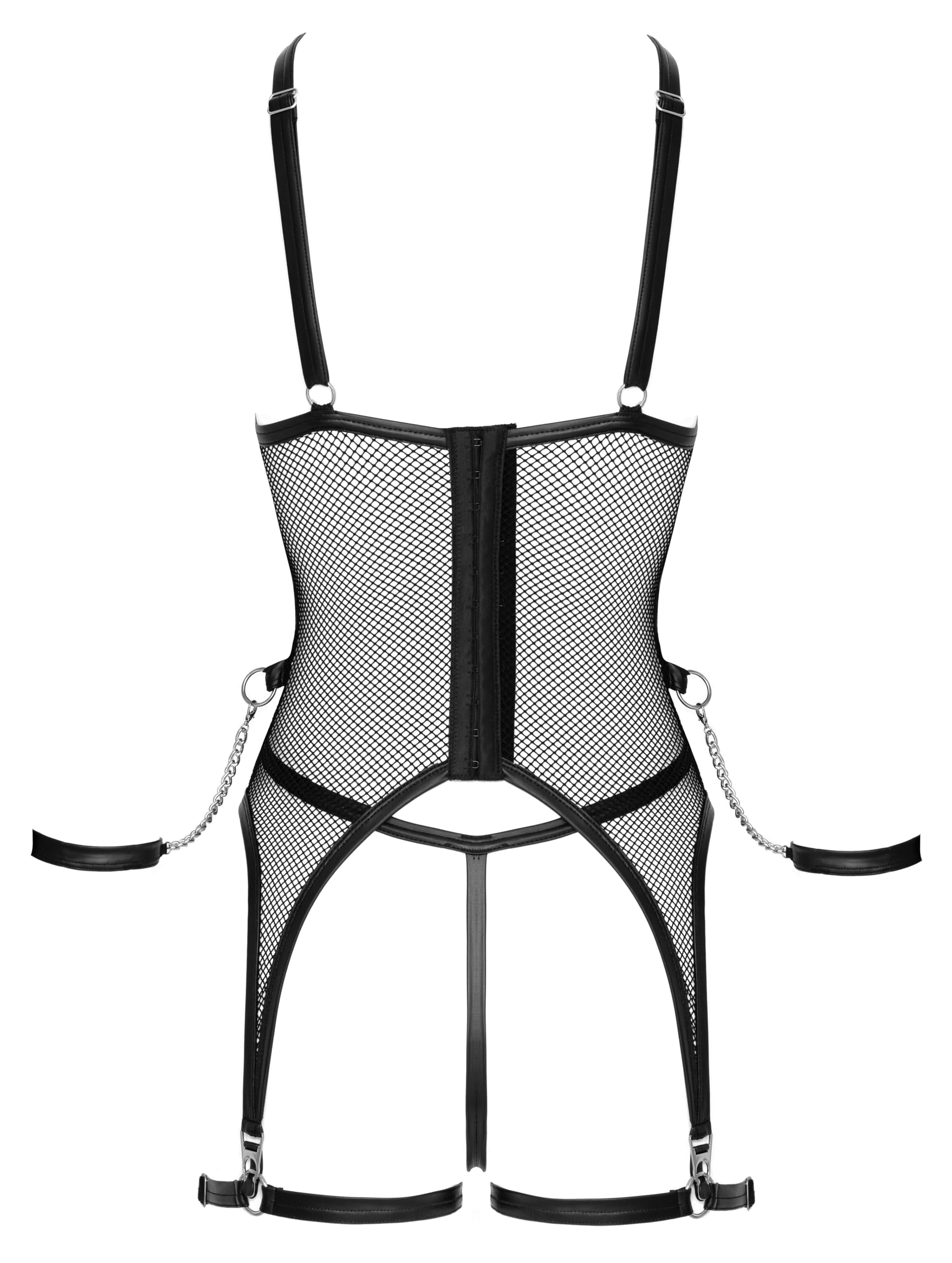 COTTELLI ORION Strapshemd Netz-Set, Mattlook, String ouvert, schwarz