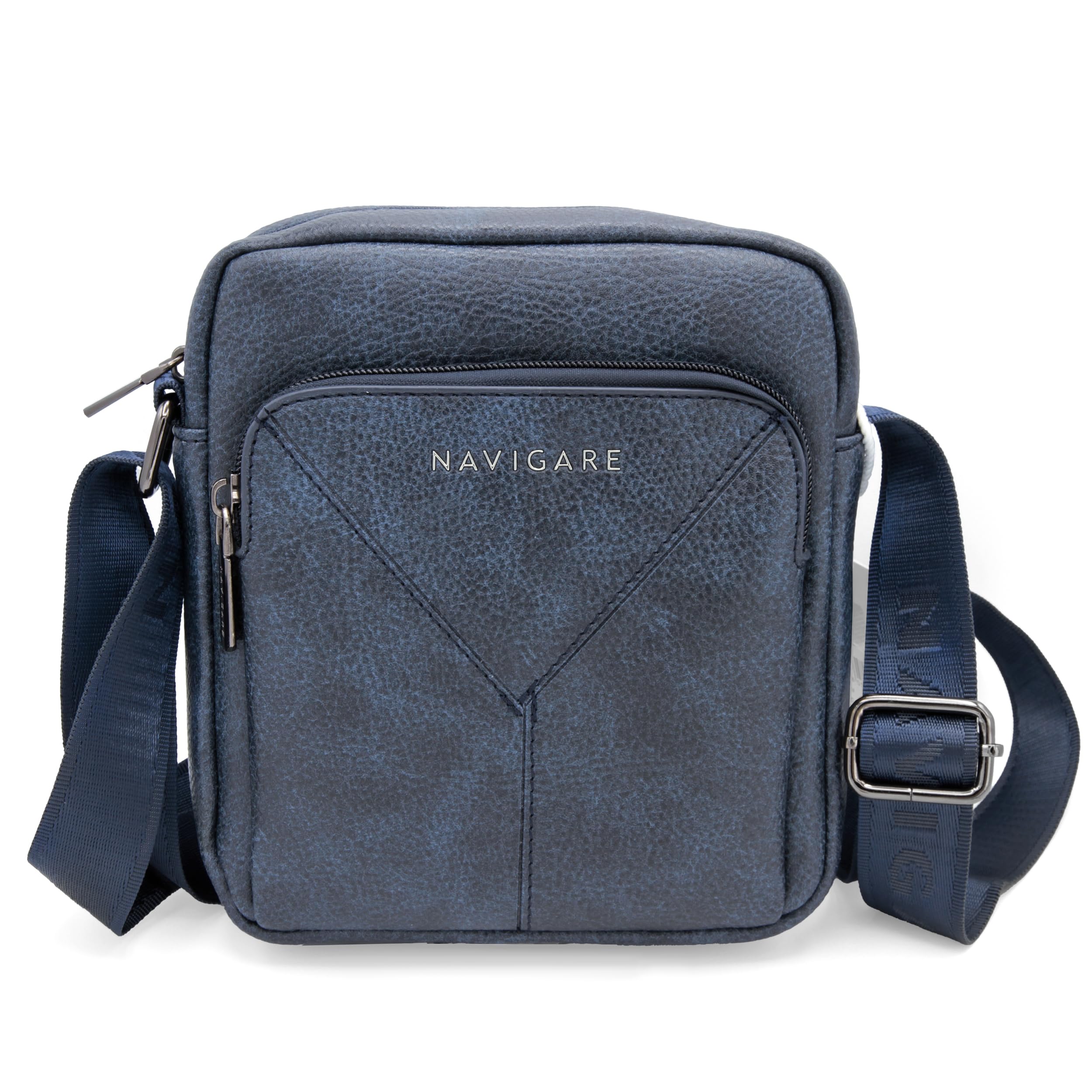 Navigare BORSELLO UOMO TRACOLLA – Borsello Uomo in Ecopelle con Tracolla Regolabile, 2 Tasche con Zip e Scomparti Interni, Stile Elegante e Casual per Lavoro, Viaggio e Tempo Libero