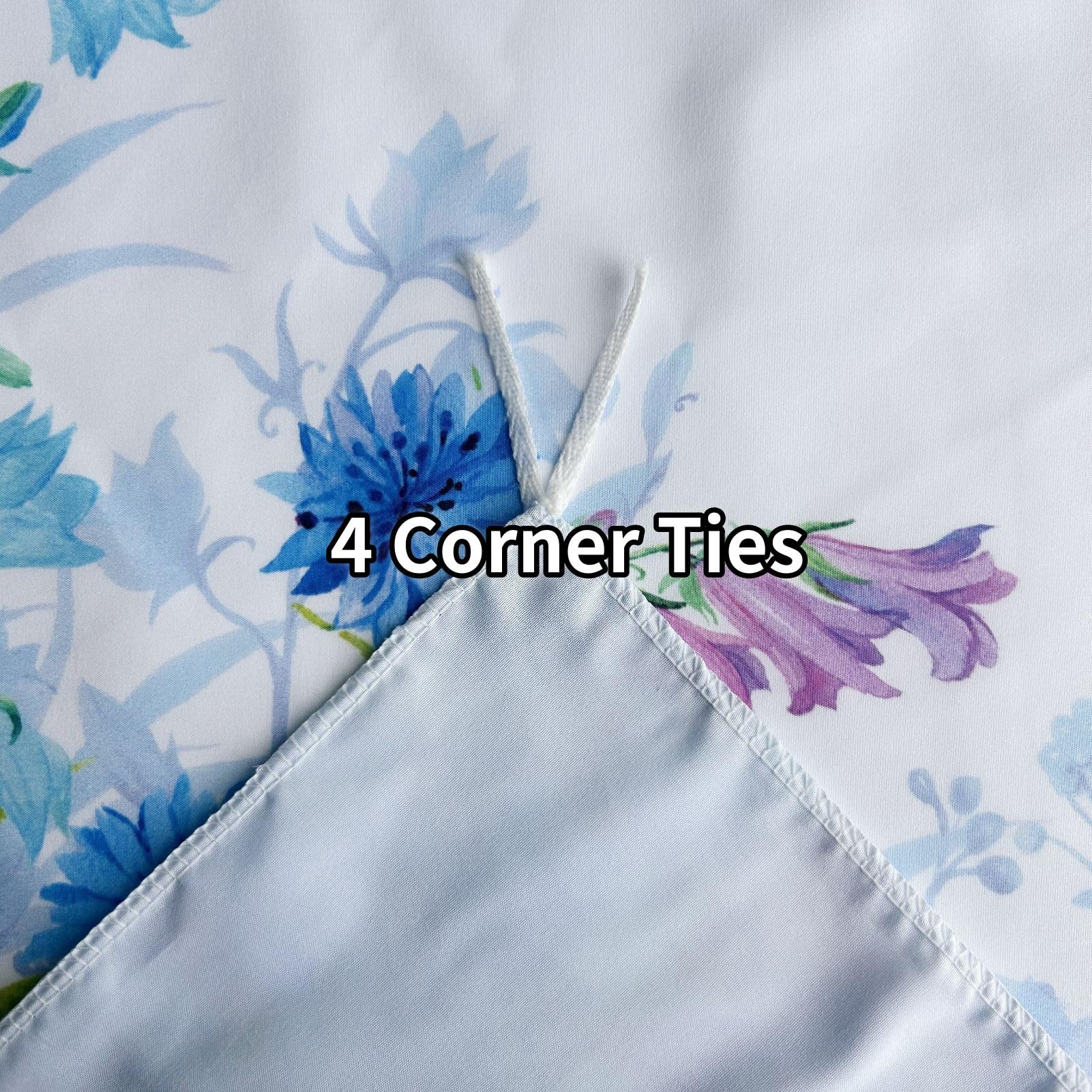 ANHOPE Floral Duvet Cover Set Soft Lightweight Microfibre 3 Piece Bedding Set including 2 Pillowcase Watercolor Flower Butterfly Dragonfly Print Pattern All Season Quilt Cover with Zipper Closure Single - Image 4