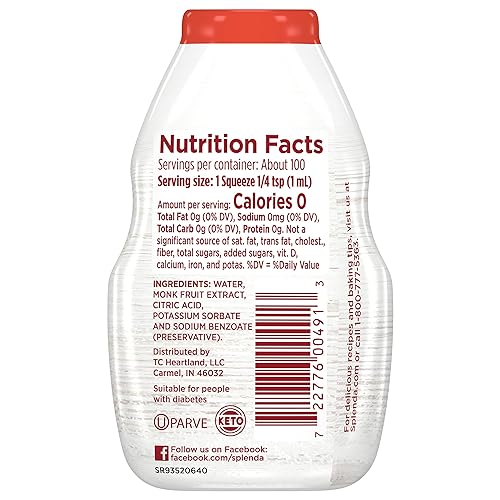 Miniatura 8 de SPLENDA MONK FRUIT LIQUID gotas edulcorantes de cero calorías botella de 338 onzas líquidas paquete de 2