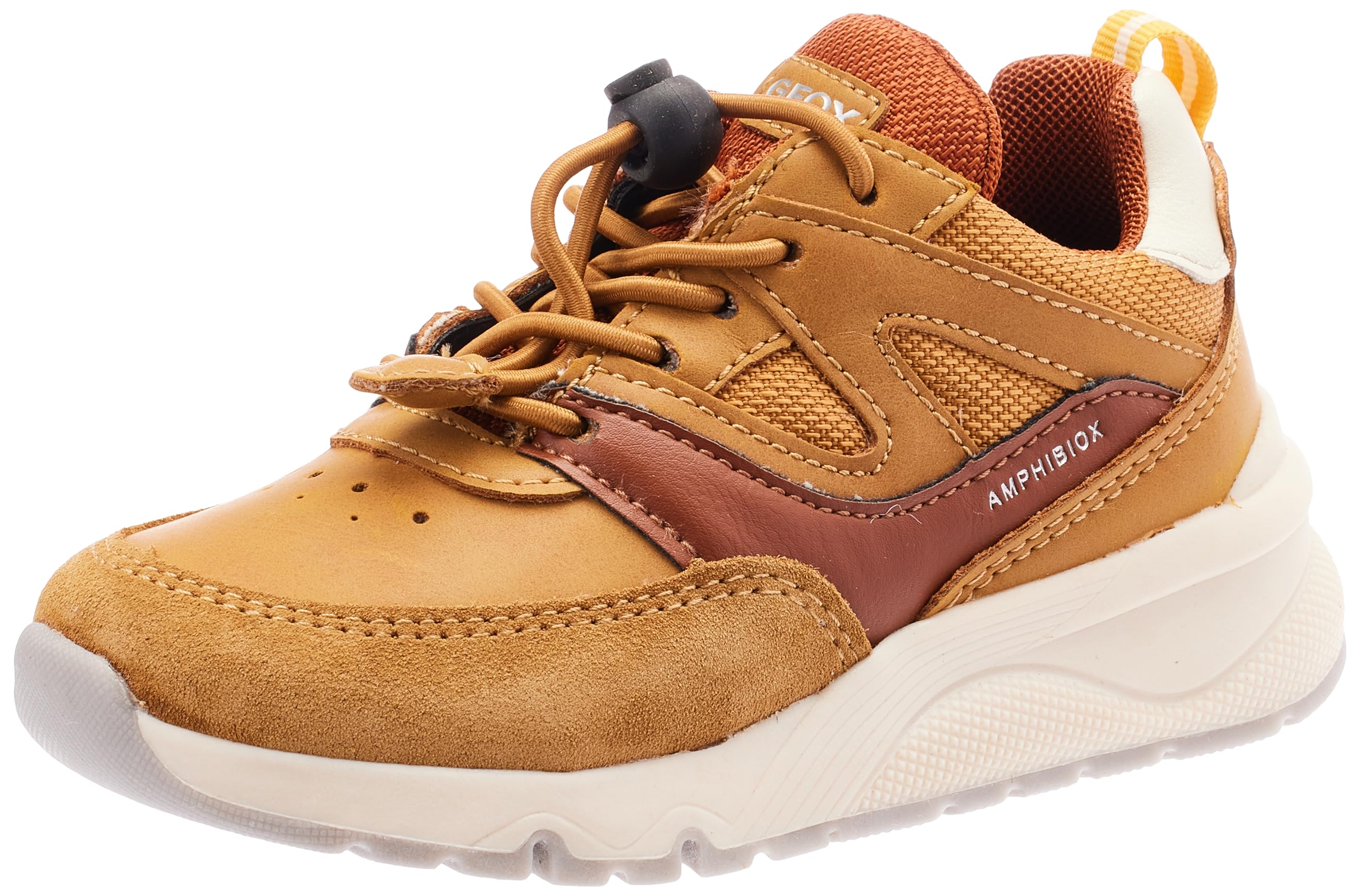Geox Boys J Rooner Boy B ABX A Trainers, Dk Yellow Brown, 9 UK