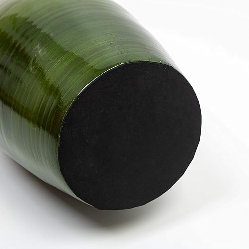 Miniatura 7 de Jarrón clásico de bambú de 24 pulgadas hecho a mano, para comedor, sala de estar, entrada, relleno de ramas o flores secas, verde brillante