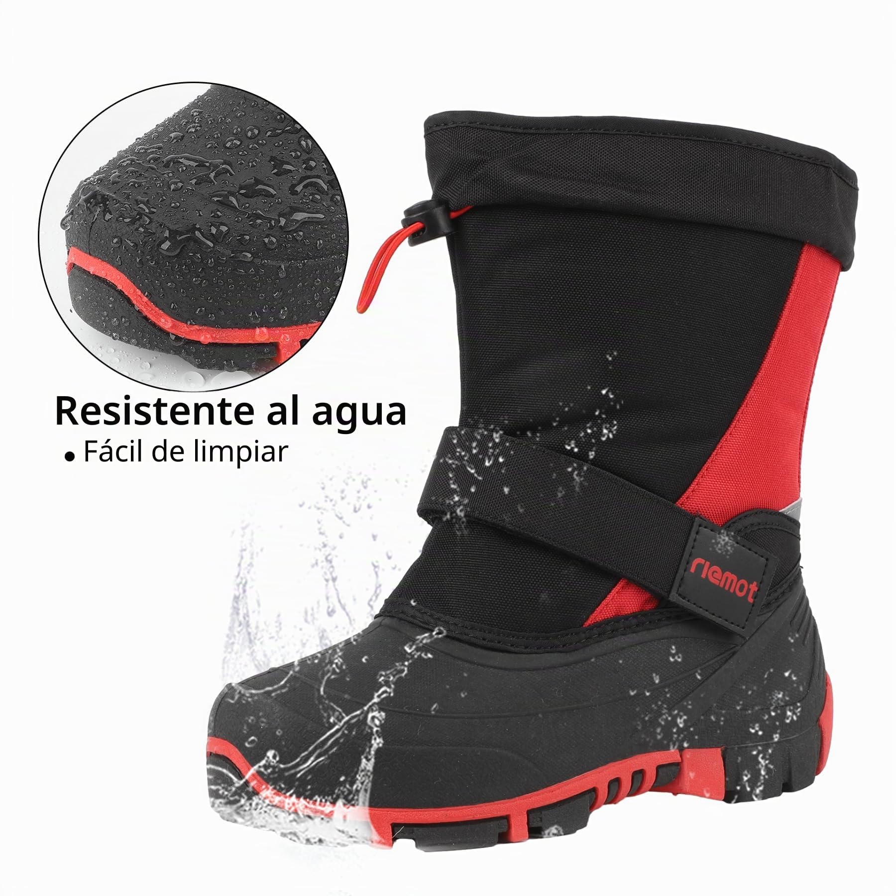 riemot Botas Nieve Niños Niña, Antideslizantes Unisex Niño Descansos Nieve, Cálidas e Impermeables Botas Invierno Niño