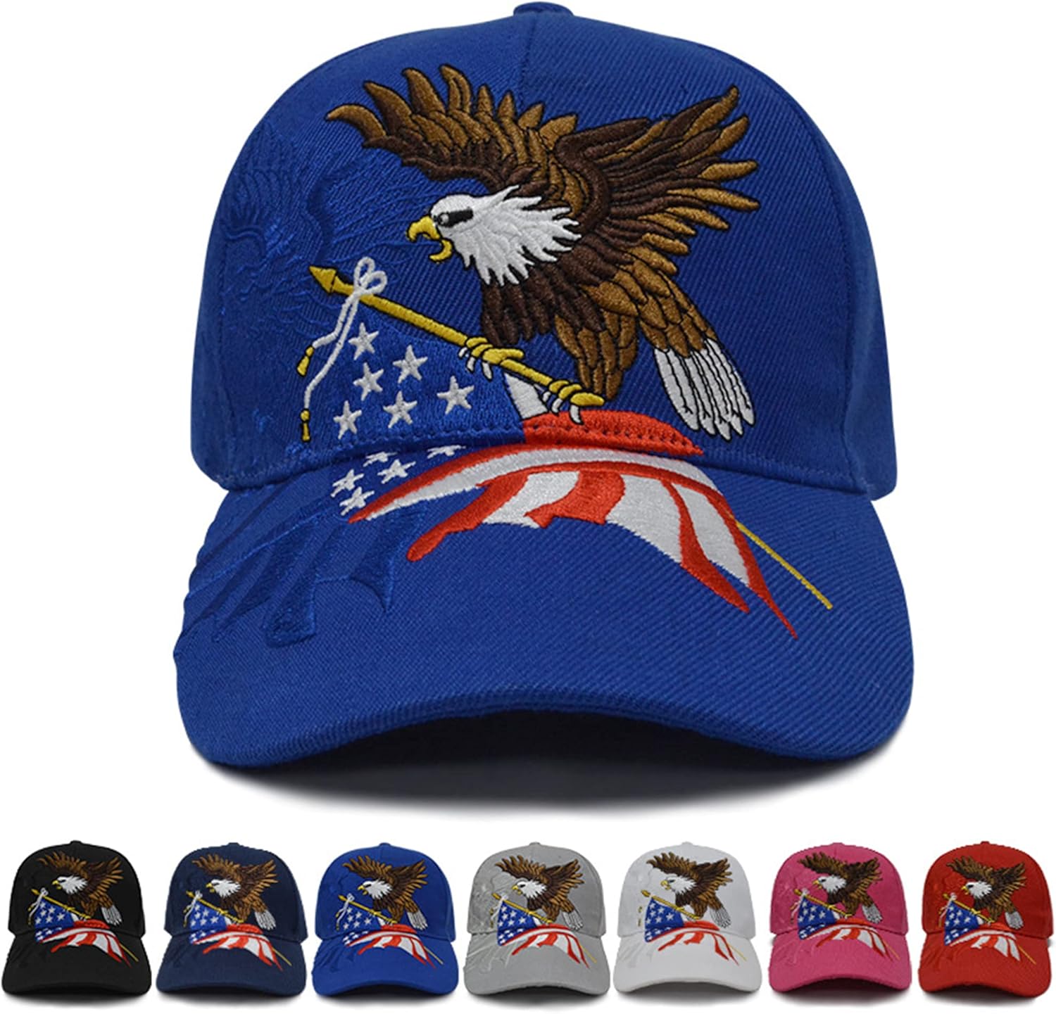 FLYOUTH Creative Baseball Cap Eagle and USA Nation Flag Hat Wild Sun Shade Embroidered Peaked Cap - Image 3
