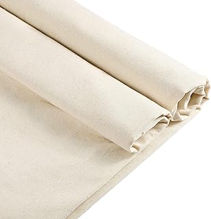 Cotton Muslin Fabric Textile, 5 M x 160 CM Natural Color Muslin, Unbleached Natural Cotton Fabric or Unbleached Muslin Cloth, 100% Cotton Muslin Fabric, for Sewing Draping Material