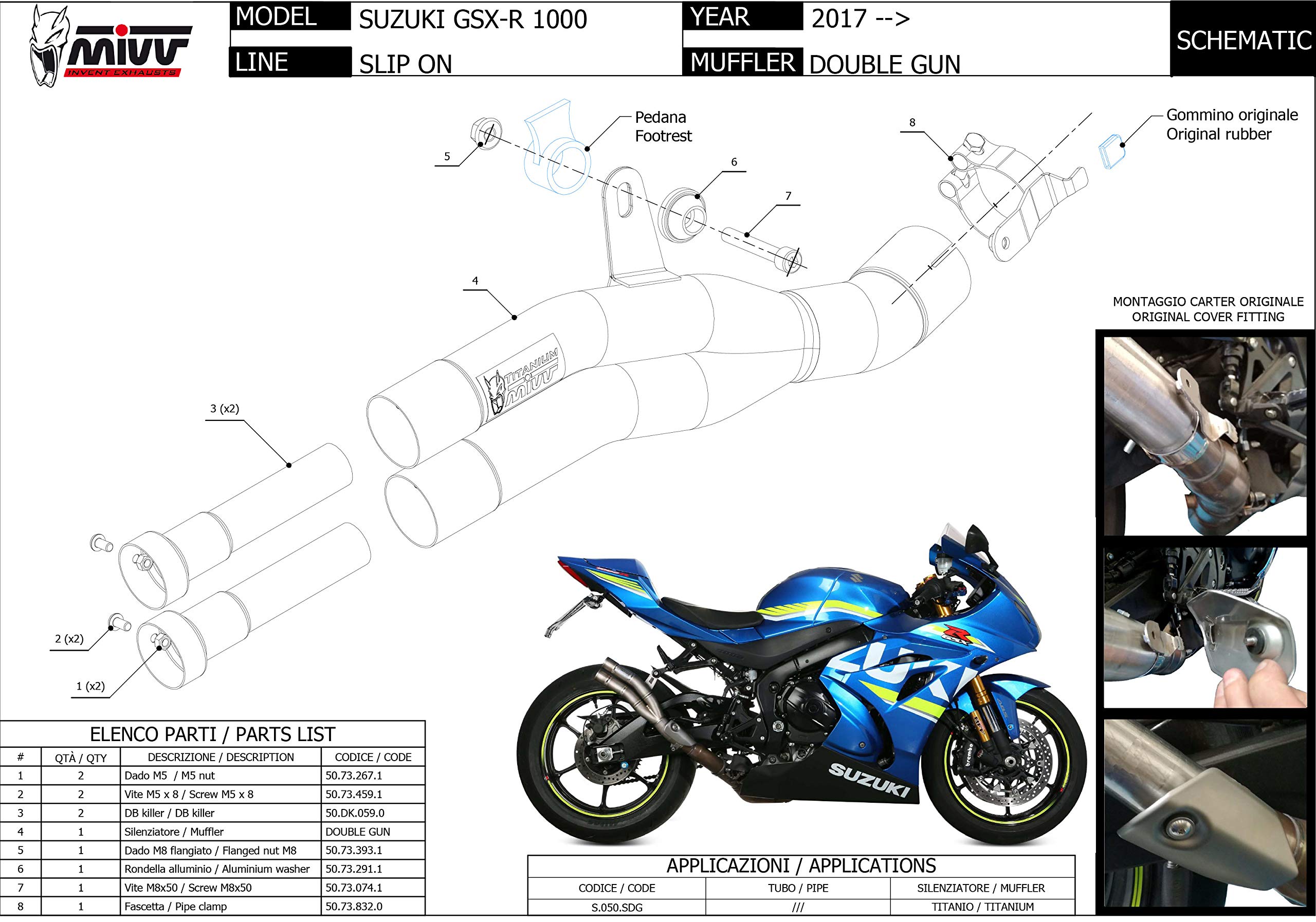 Amazon | MIVV/ミヴマフラー スリップオン SPORT DOUBLE GUN チタン