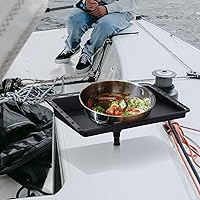 Vista 6 de Mesa de corte para bote de Lenwen para mesa de cebo de bote, tabla de limpieza de peces y filete, mesa de corte de cebo montada con soporte