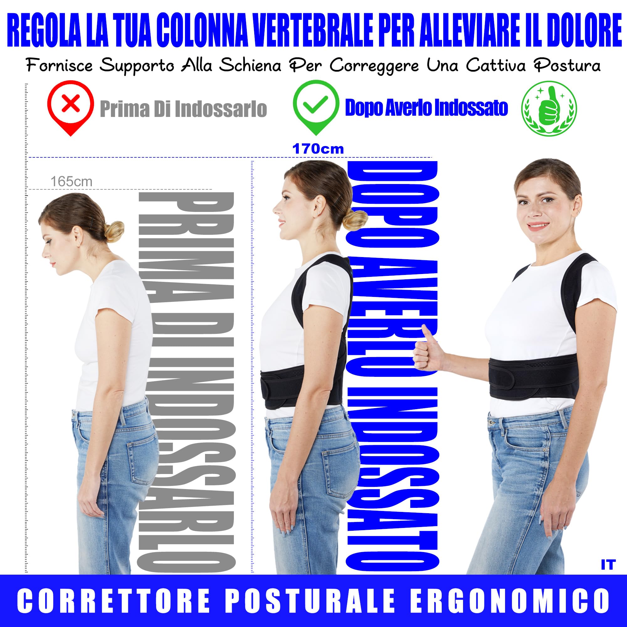 ABISIKER Correttore Posturale,Schiena Dritta Traspirante E Regolabile,Postura Schiena Uomo Donna Allevia Il Dolore Alle Spalle E Alla Schiena,Correttore Postura Supporta La Vita E Corregge La Gobba