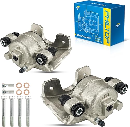 PHILTOP Conjunto de Pinza de Freno de Disco Delantero Compatible con Jeep Wrangler 1990-2006, Jeep Cherokee 1990-2001, Grand Cherokee 1993-1998,