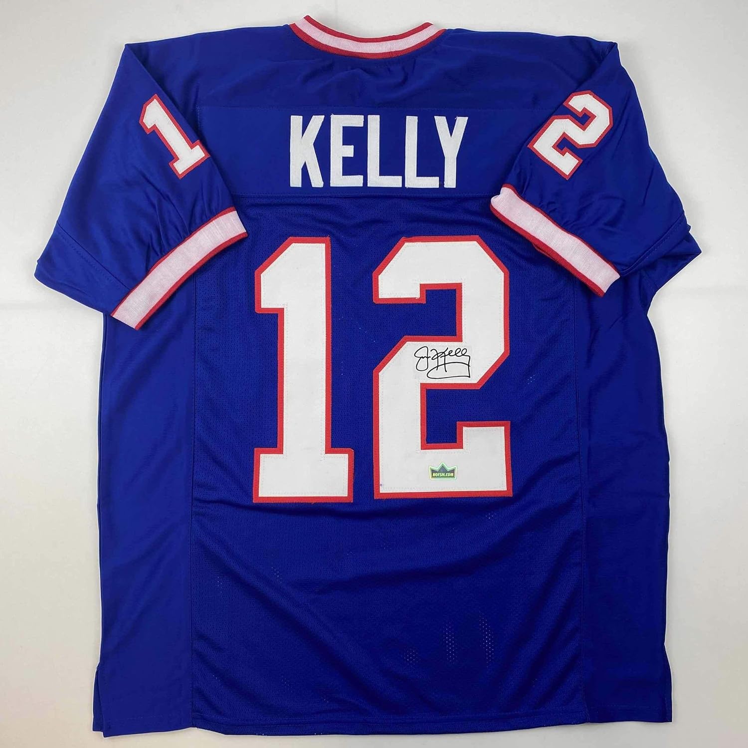 Facsimile Autographed Jim Kelly Buffalo Blue Reprint Laser Auto Football Jersey Size Men's XL