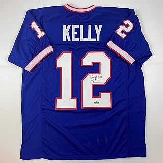 Facsimile Autographed Jim Kelly Buffalo Blue Reprint Laser Auto Football Jersey Size Men's XL