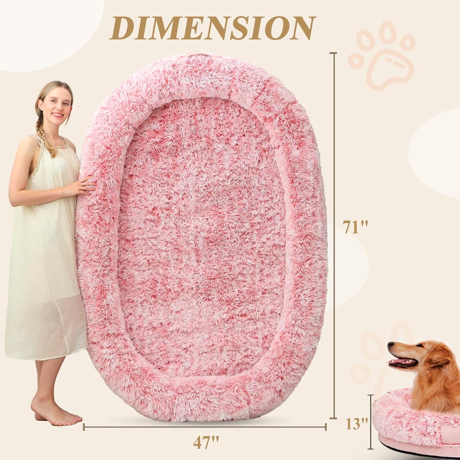 review SWITTE Human Dog Bed for Adult, 71
