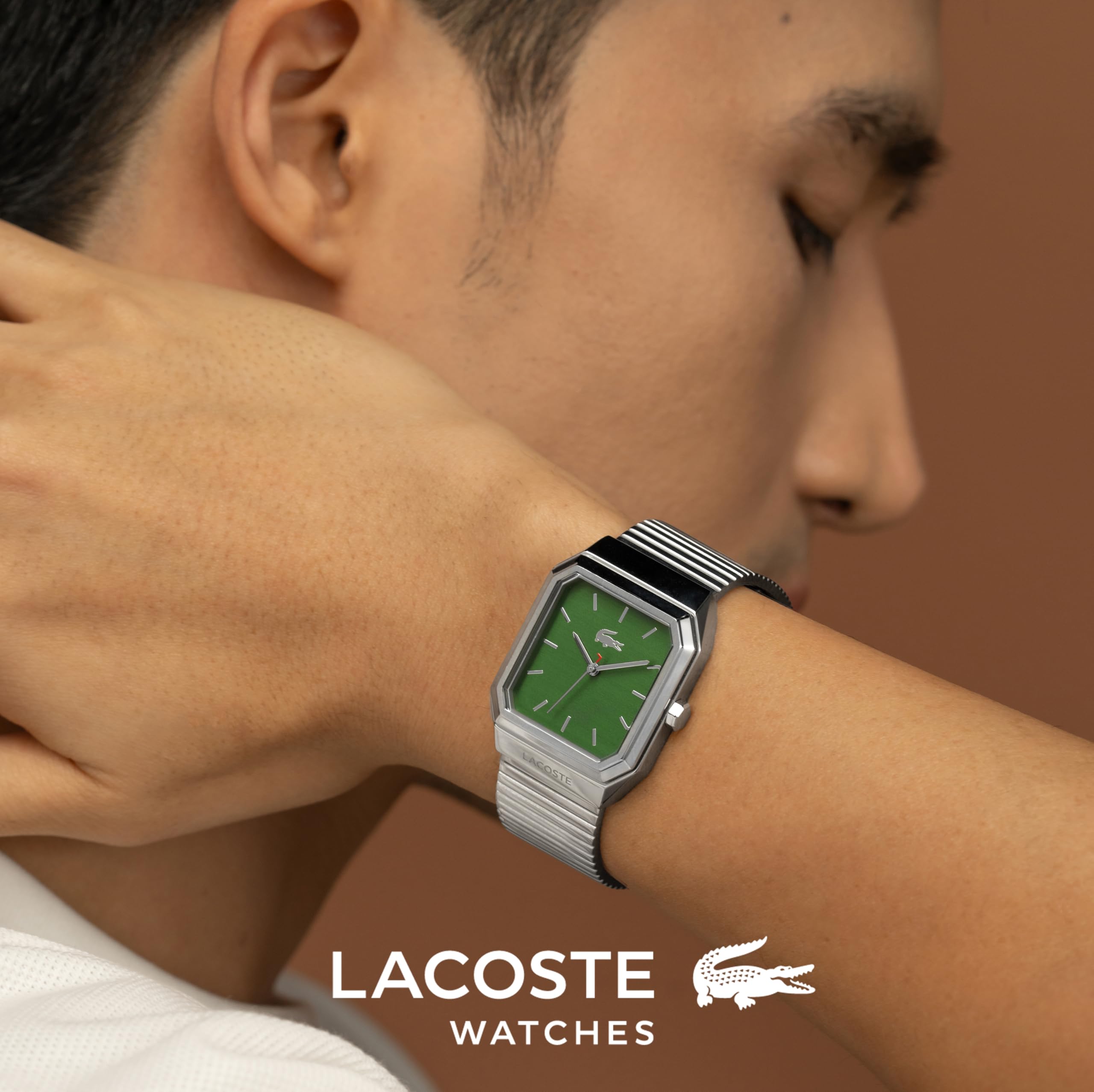 Lacoste Rene 2011523 - Reloj de Tres Agujas para Hombre con Brazalete de Acero Inoxidable Plateado