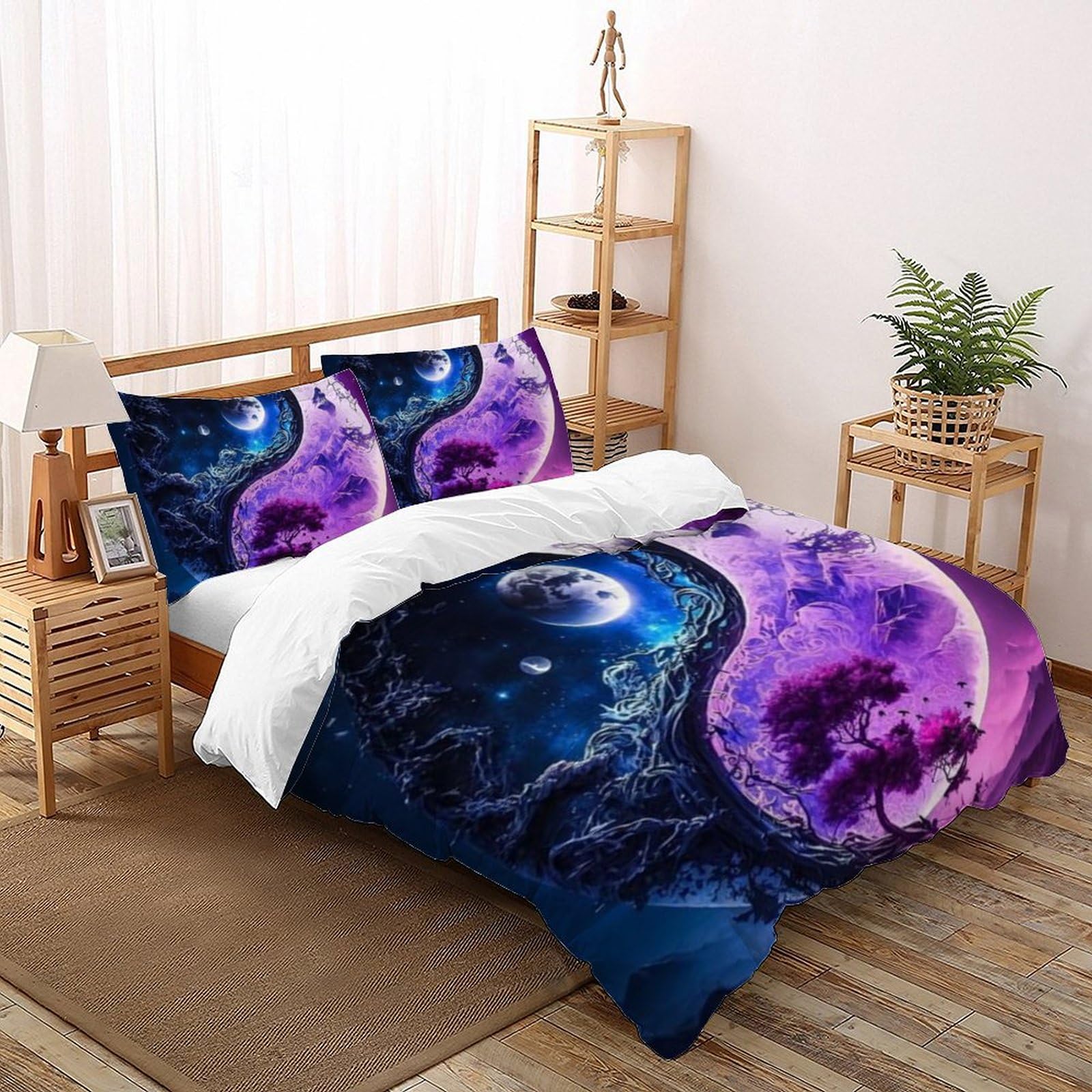 Housse de couette King microfibre l'arbre des commérages, textile respirant et doux